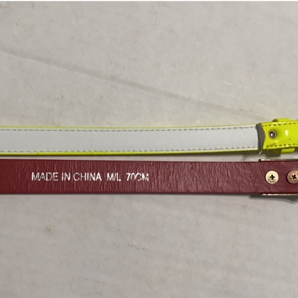 2 Skinny Belts Red & Yellow Size M/L - Picture 10 of 10